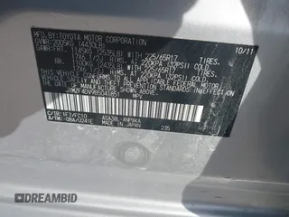 2011 Toyota RAV4 with VIN JTMZF4DV9B5041851, listed as a IAAI auction lot 42072619 with 48,209 mi miles. Bid and sale history available at carsss.com. Image 9.