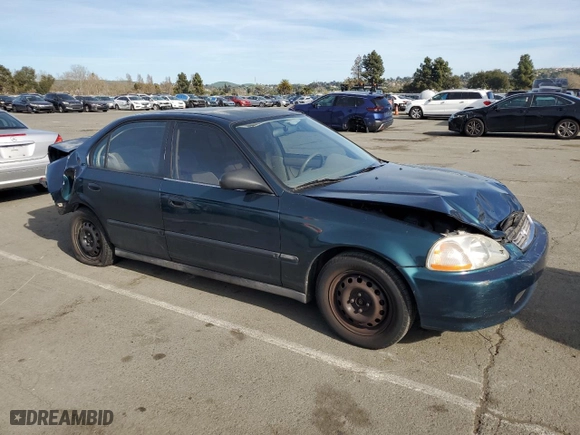 1996 Honda Civic DX with VIN 1HGEJ6628TL025702, listed as a Copart auction lot 50089245 with 164,733 mi miles and Salvage Title. Bid and sale history available at carsss.com. Image 4.