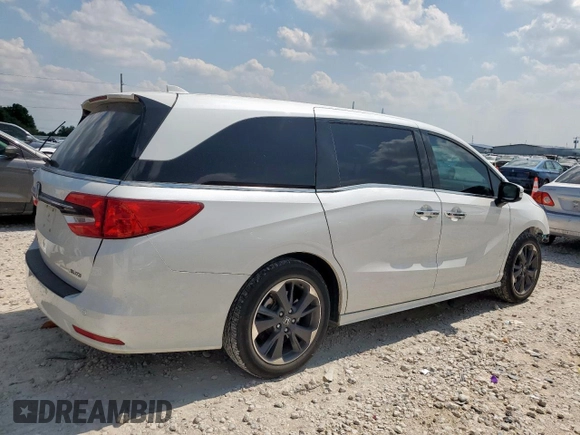 2022 Honda Odyssey Elite с VIN 5FNRL6H99NB057388, выставлен на аукционе Copart как лот 58220605 с пробегом 34 469 миль миль и Списание • Salvage title. История ставок и продаж доступна на DreamBid. Изображение 3.