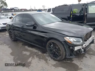 2018 Mercedes-Benz C with VIN 55SWF4JBXJU280642, listed as a IAAI auction lot 42117148 with 104,973 mi miles. Bid and sale history available at carsss.com. Image 1.