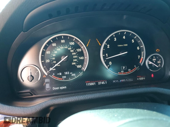 2017 BMW X4 M40i with VIN 5UXXW7C58H0U25599, listed as a Copart auction lot 61489334 with 115,001 mi miles and Salvage Title. Bid and sale history available at carsss.com. Image 9.