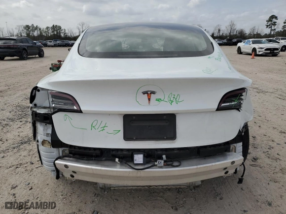2020 Tesla Model 3 Standard Range Plus with VIN 5YJ3E1EA8LF800072, listed as a Copart auction lot 48168325 with 91,439 mi miles and Salvage Title. Bid and sale history available at carsss.com. Image 6.