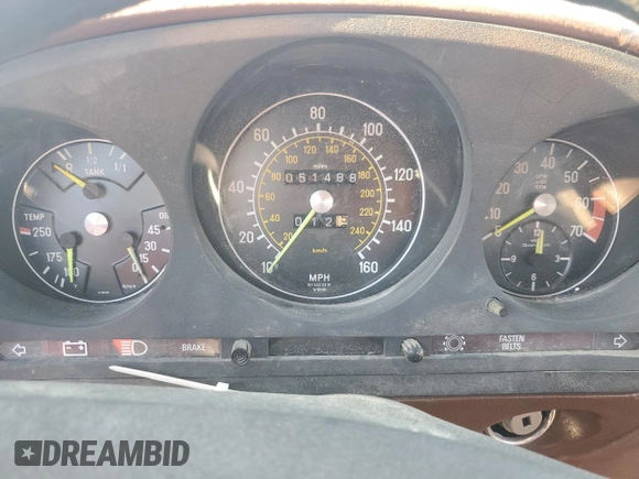1979 Mercedes-Benz SL with VIN 10704412056368, listed as a Copart auction lot 76624824 with 51,488 mi miles and Clean title. Bid and sale history available at DreamBid. Image 9.