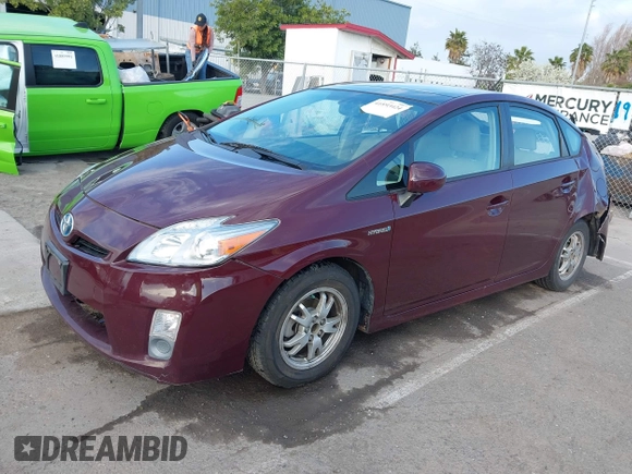 2011 Toyota Prius I with VIN JTDKN3DU9B0253166, listed as a IAAI auction lot 41893424 with 82,705 mi miles. Bid and sale history available at carsss.com. Image 2.