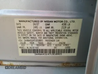 2007 Nissan Maxima 3.5 SE with VIN 1N4BA41E47C858805, listed as a Copart auction lot 71289524 with 159,722 mi miles and Salvage Title. Bid and sale history available at carsss.com. Image 12.