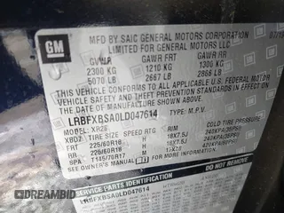 2020 Buick Envision Preferred with VIN LRBFXBSA0LD047614, listed as a IAAI auction lot 41826481 with 22,973 mi miles and . Bid and sale history available at carsss.com. Image 9.