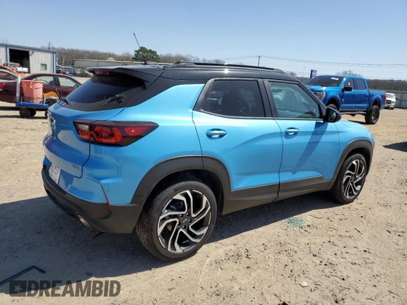 2025 Chevrolet TrailBlazer RS with VIN KL79MTSL7SB047633, listed as a Copart auction lot 49084135 with 446 mi miles and Salvage Title. Bid and sale history available at carsss.com. Image 3.