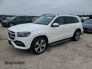 2021 Mercedes-Benz GLS with VIN 4JGFF5KE9MA420530, listed as a Copart auction lot 46127365 with 5,743 mi miles and Salvage Title. Bid and sale history available at carsss.com. Image 1.