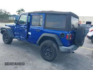 2018 Jeep Wrangler Unlimited Sport z VIN 1C4HJXDNXJW289319, wystawiony jako IAAI lot #42066282 z przebiegiem 76 963 mil mil oraz . Historia ofert i sprzedaży dostępna na DreamBid. Obrazek 3.
