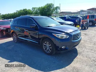 2015 Infiniti QX60 with VIN 5N1AL0MM3FC548957, listed as a IAAI auction lot 42276104 with 102,946 mi miles and . Bid and sale history available at DreamBid. Image 1.