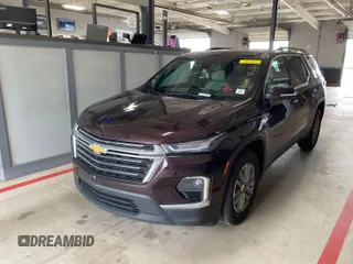 2022 Chevrolet Traverse LT Cloth with VIN 1GNEVGKW9NJ180766, listed as a IAAI auction lot 42141419 with 112,161 mi miles. Bid and sale history available at carsss.com. Image 1.