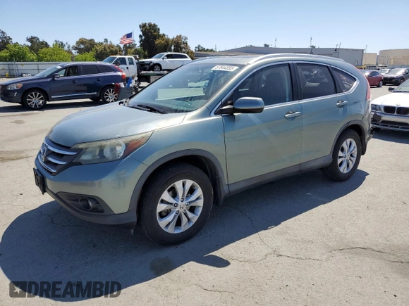 2012 Honda CR-V EX-L with VIN 2HKRM4H79CH632393, listed as a Copart auction lot 57844555 with 219,258 mi miles and Salvage title. Bid and sale history available at DreamBid. Image 1.