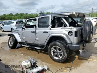 2020 Jeep Wrangler Unlimited Sahara with VIN 1C4HJXEG7LW297722, listed as a Copart auction lot 55295025 with 69,064 mi miles and Salvage title. Bid and sale history available at DreamBid. Image 2.