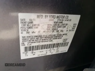 2011 Ford Explorer XLT with VIN 1FMHK7D81BGA41426, listed as a Copart auction lot 62238155 with 202,259 mi miles and Salvage title. Bid and sale history available at DreamBid. Image 12.