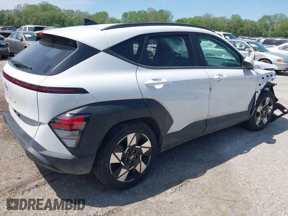 2024 Hyundai Kona SEL with VIN KM8HB3AB7RU147464, listed as a IAAI auction lot 42050923 with 21,165 mi miles. Bid and sale history available at carsss.com. Image 4.