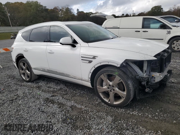 2022 Genesis GV80 Advanced Plus with VIN KMUHCESC4NU101411, listed as a Copart auction lot 77366134 with 37,023 mi miles and Salvage title. Bid and sale history available at DreamBid. Image 4.