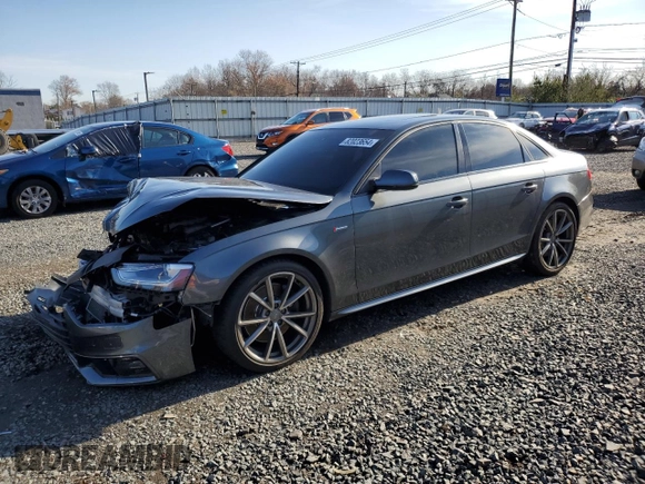 2015 Audi S4 Premium Plus with VIN WAUBGAFLXFA047726, listed as a Copart auction lot 82023654 with 119,192 mi miles and Salvage Title. Bid and sale history available at carsss.com. Image 1.