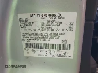 2011 Ford Escape Limited с VIN 1FMCU0EG3BKB39596, выставлен на аукционе IAAI как лот 42622102 с пробегом 179 758 миль миль и . История ставок и продаж доступна на DreamBid. Изображение 9.