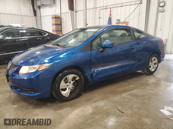 2013 Honda Civic Cpe LX with VIN 2HGFG3B56DH530265, listed as a Copart auction lot 46992175 with 107,178 mi miles and Salvage Title. Bid and sale history available at carsss.com. Image 1.