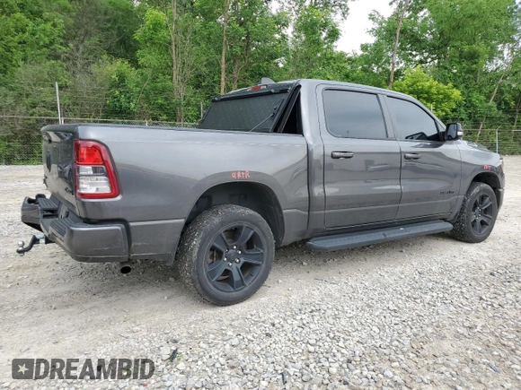 2021 Ram 1500 Big Horn with VIN 1C6RRFFGXMN590468, listed as a Copart auction lot 61042615 with 44,518 mi miles and Salvage title. Bid and sale history available at DreamBid. Image 3.