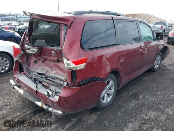 2014 Toyota Sienna LE AAS with VIN 5TDKK3DC3ES411177, listed as a IAAI auction lot 41650472 with 25,000 mi miles. Bid and sale history available at carsss.com. Image 4.