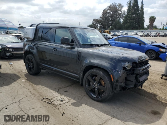 2022 Land Rover Defender with VIN SALE3ERU7N2096259, listed as a Copart auction lot 54594105 with 26,270 mi miles and Salvage title. Bid and sale history available at DreamBid. Image 4.