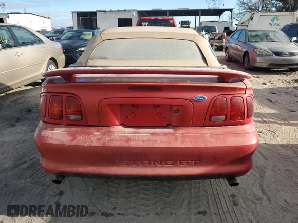 1996 Ford Mustang GT with VIN 1FALP45X6TF226699, listed as a Copart auction lot 82213754 with 102,247 mi miles and Salvage Title. Bid and sale history available at carsss.com. Image 6.