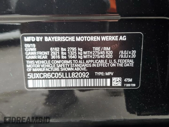 2020 BMW X5 xDrive40i z VIN 5UXCR6C05LLL82092, wystawiony jako Copart lot #55385695 z przebiegiem 28 599 mil mil oraz Szkoda całkowita • Salvage title. Historia ofert i sprzedaży dostępna na DreamBid. Obrazek 13.