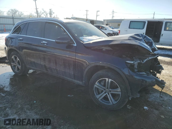 2019 Mercedes-Benz GLC with VIN WDC0G4KB1KV143248, listed as a Copart auction lot 45199195 with 52,639 mi miles and Salvage Title. Bid and sale history available at carsss.com. Image 4.