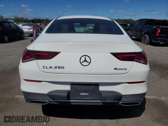 2020 Mercedes-Benz CLA 250 with VIN WDD5J4HB4LN077693, listed as a Copart auction lot 56899695 with 26,656 mi miles and Salvage title. Bid and sale history available at DreamBid. Image 6.