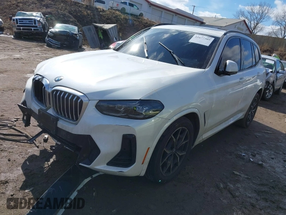 2022 BMW X3 xDrive30i with VIN 5UX53DP00N9M13841, listed as a IAAI auction lot 41677305 with 58,100 mi miles and . Bid and sale history available at DreamBid. Image 2.