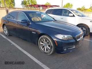 2015 BMW 5 Series 528i with VIN WBA5A5C5XFD512645, listed as a IAAI auction lot 42195096 with 130,831 mi miles and . Bid and sale history available at carsss.com. Image 1.