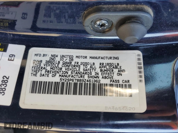 2009 Pontiac Vibe w/1SA with VIN 5Y2SP67889Z461362, listed as a Copart auction lot 76885774 with 138,586 mi miles and Salvage Title. Bid and sale history available at carsss.com. Image 14.