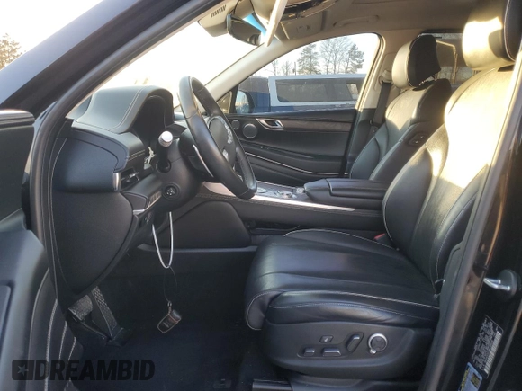 2021 Genesis GV80 with VIN KMUHCESC0MU066638, listed as a Copart auction lot 46548025 with Not provided miles and Salvage title. Bid and sale history available at DreamBid. Image 7.