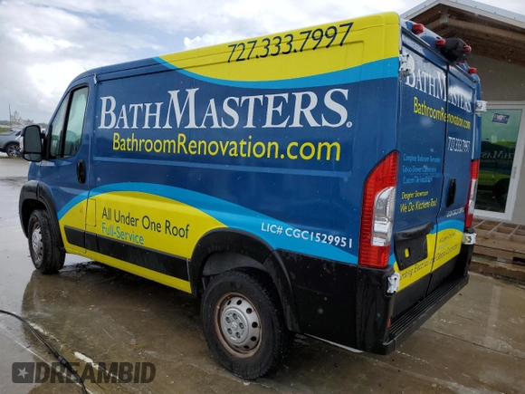 2022 Ram ProMaster Cargo with VIN 3C6LRVNG1NE130073, listed as a Copart auction lot 74721204 with Not Provided miles and Non Repairable. Bid and sale history available at DreamBid. Image 2.