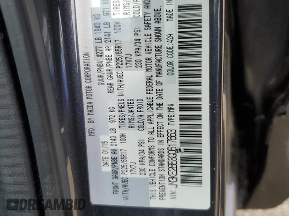 2016 Mazda CX-5 Sport with VIN JM3KE2BE8G0617663, listed as a Copart auction lot 54538385 with 202,806 mi miles and Non Repairable. Bid and sale history available at carsss.com. Image 12.