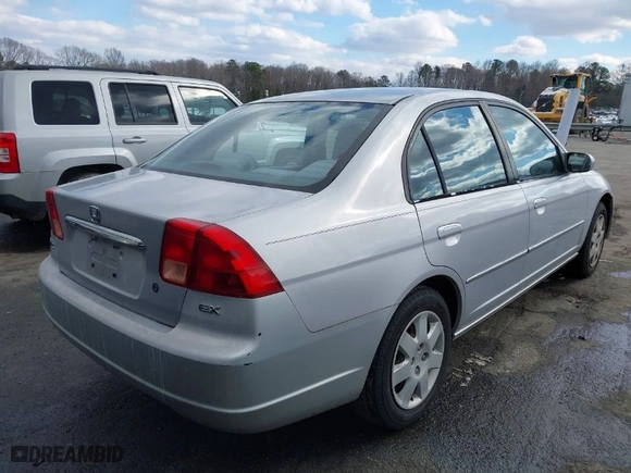 2002 Honda Civic EX with VIN 1HGES25702L065788, listed as a IAAI auction lot 41629120 with 1 mi miles. Bid and sale history available at carsss.com. Image 4.