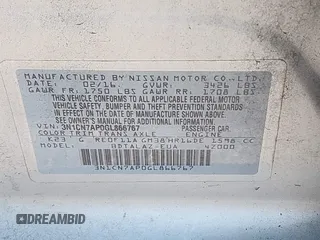 2016 Nissan Versa S Plus with VIN 3N1CN7AP0GL866767, listed as a IAAI auction lot 42403778 with 71,037 mi miles and . Bid and sale history available at DreamBid. Image 9.