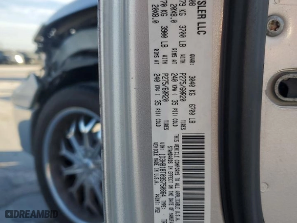 2009 Dodge Ram 1500 SLT with VIN 1D3HB18T09S750864, listed as a Copart auction lot 89071425 with 170,239 mi miles and Salvage Title. Bid and sale history available at carsss.com. Image 13.