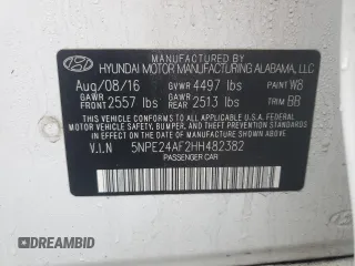 2017 Hyundai Sonata SE with VIN 5NPE24AF2HH482382, listed as a Copart auction lot 44988975 with 131,099 mi miles and Salvage Title. Bid and sale history available at DreamBid. Image 13.