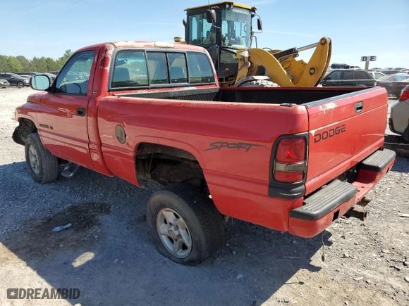 1996 Dodge Ram 1500 with VIN 1B7HC16Y0TS664448, listed as a Copart auction lot 58747994 with 305,896 mi miles and Salvage Title. Bid and sale history available at carsss.com. Image 2.