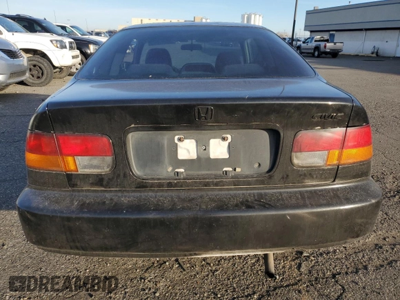 1996 Honda Civic DX with VIN 1HGEJ6121TL075199, listed as a Copart auction lot 89341435 with 320,621 mi miles and Salvage Title. Bid and sale history available at carsss.com. Image 6.