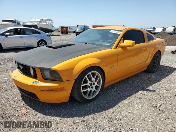 2007 Ford Mustang GT Deluxe with VIN 1ZVHT82HX75343081, listed as a Copart auction lot 52754385 with 122,369 mi miles and Salvage title. Bid and sale history available at DreamBid. Image 1.