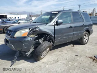 2004 Honda Pilot EX with VIN 2HKYF18664H615189, listed as a Copart auction lot 44841725 with 219,922 mi miles and Salvage Title. Bid and sale history available at carsss.com. Image 1.