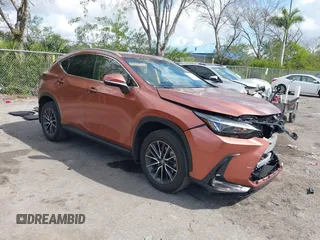 2025 Lexus NX with VIN 2T2ADCAZ5SC019123, listed as a IAAI auction lot 41485688 with 4,189 mi miles. Bid and sale history available at carsss.com. Image 1.
