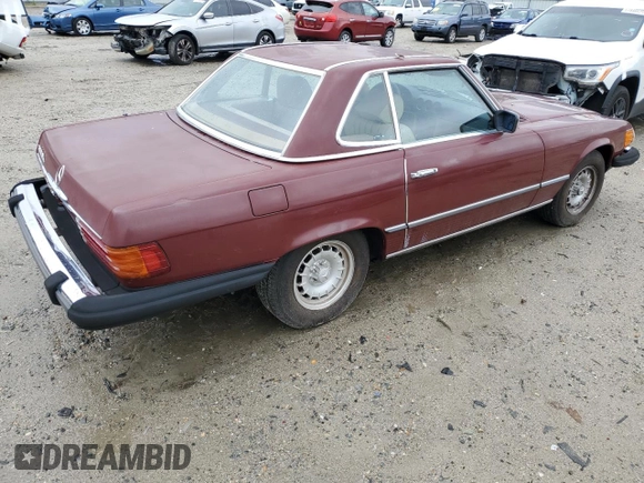 1982 Mercedes-Benz 380 with VIN WDBBA45A9CB018180, listed as a Copart auction lot 52850375 with 100,408 mi miles and Clean Title. Bid and sale history available at carsss.com. Image 3.