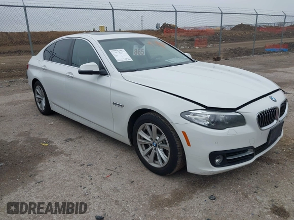 2015 BMW 5 Series 528i with VIN WBA5A5C59FD525158, listed as a IAAI auction lot 41698100 with 155,822 mi miles. Bid and sale history available at carsss.com. Image 1.
