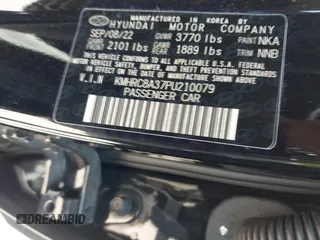 2023 Hyundai Venue Limited with VIN KMHRC8A37PU210079, listed as a IAAI auction lot 41761920 with 6,591 mi miles and . Bid and sale history available at DreamBid. Image 9.