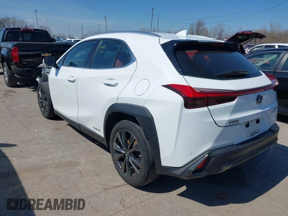 2019 Lexus UX 250h z VIN JTHU9JBH2K2011457, wystawiony jako IAAI lot #41894143 z przebiegiem 55 826 mil mil oraz . Historia ofert i sprzedaży dostępna na DreamBid. Obrazek 3.
