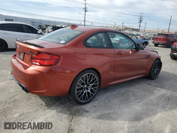 2019 BMW M2 Competition with VIN WBS2U7C55KVJ07833, listed as a Copart auction lot 85235774 with 18,959 mi miles and Salvage Title. Bid and sale history available at carsss.com. Image 3.